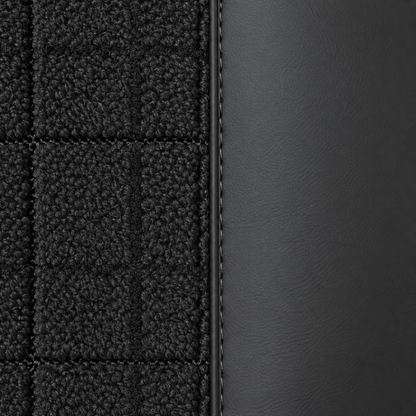 BLACK AND BROWN HALF COIL DOUBLE LAYER NAPPA LEATHER CAR MATS SET