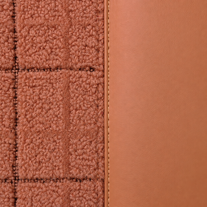 BROWN AND RED HALF COIL DOUBLE LAYER NAPPA LEATHER CAR MATS SET