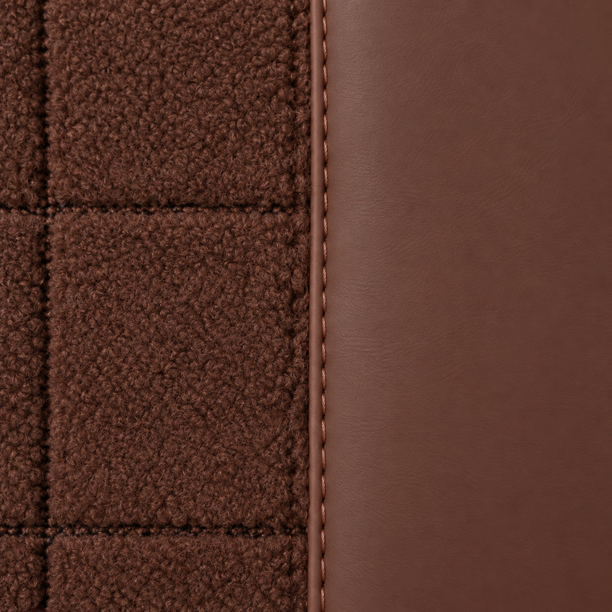 DARK BROWN AND RED HALF COIL DOUBLE LAYER NAPPA LEATHER CAR MATS SET