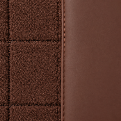 DARK BROWN AND RED HALF COIL DOUBLE LAYER NAPPA LEATHER CAR MATS SET