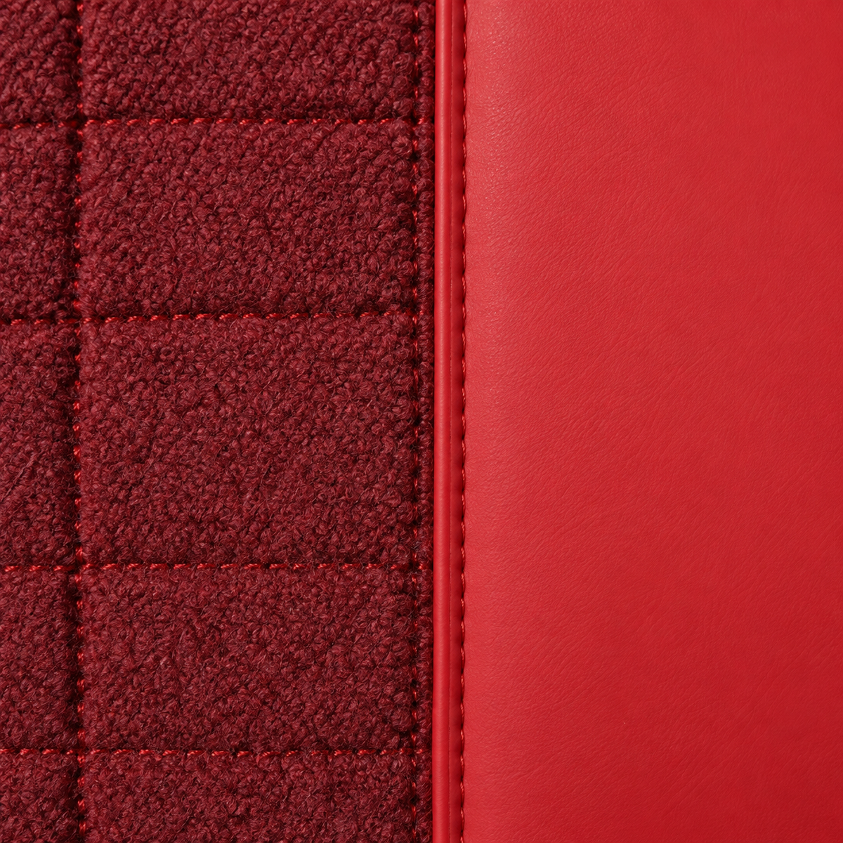 RED AND DARK BROWN HALF COIL DOUBLE LAYER NAPPA LEATHER CAR MATS SET