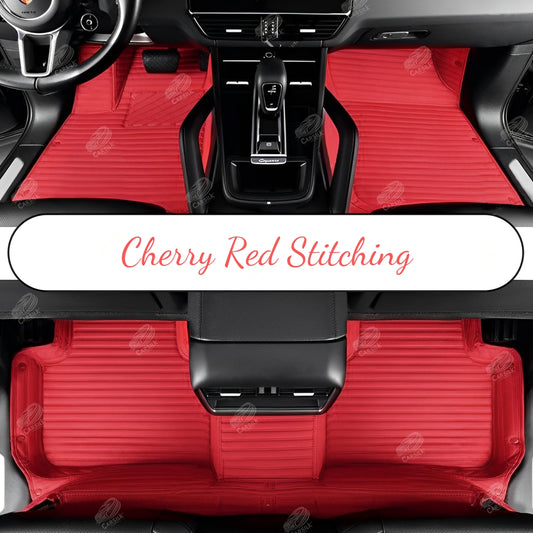 GALAXY CUSTOM SINGLE LAYER CAR MATS SET CHERRY RED