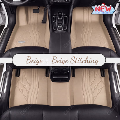BEIGE NAPPA LEATHER CAR MATS SET