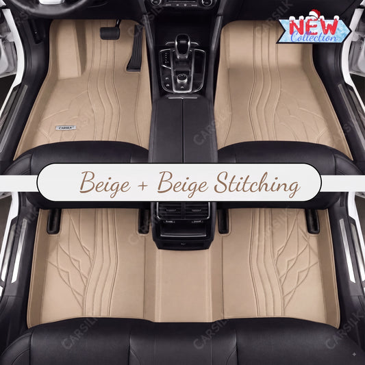 BEIGE NAPPA LEATHER CAR MATS SET