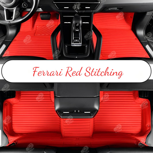 GALAXY CUSTOM SINGLE LAYER CAR MATS SET FERRARI RED