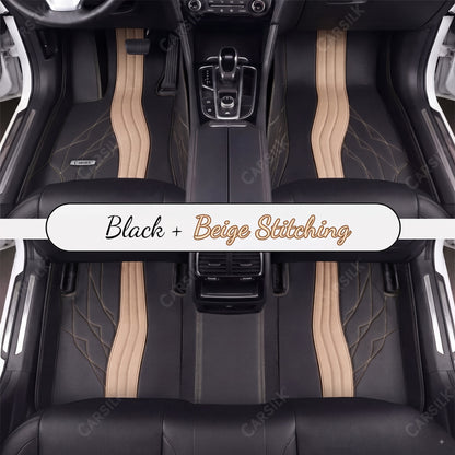 BLACK AND BEIGE NAPPA LEATHER CAR MATS SET