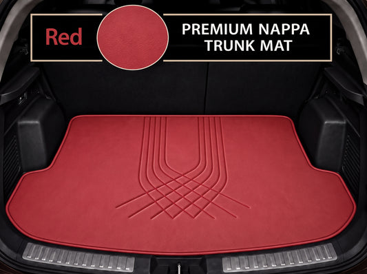 RED LINE STYLE NAPPA LEATHER BASE TRUNK CAR MAT