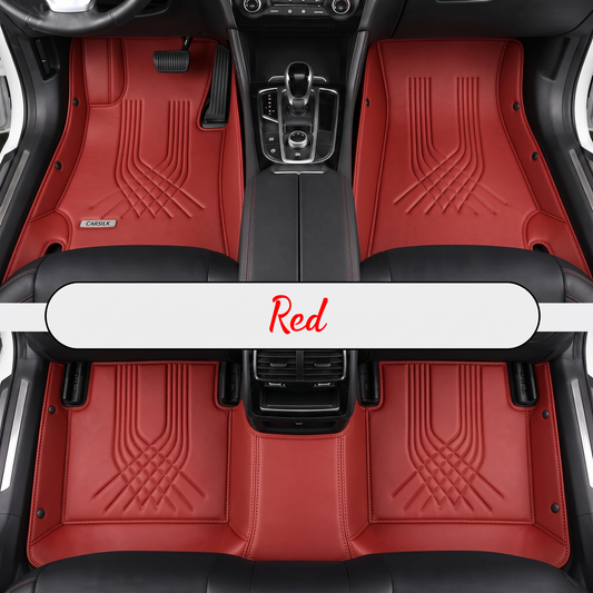 RED LINE STYLE NAPPA LEATHER CAR MATS SET