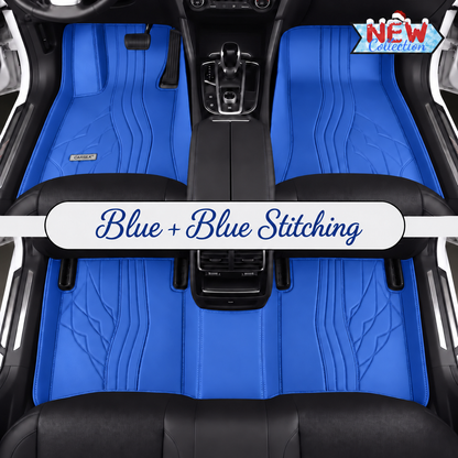 BLUE NAPPA LEATHER CAR MATS SET
