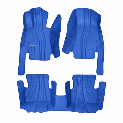 BLUE NAPPA LEATHER CAR MATS SET