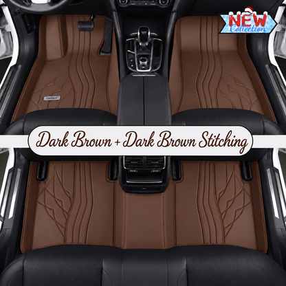 DARK BROWN NAPPA LEATHER CAR MATS SET