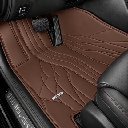 DARK BROWN NAPPA LEATHER CAR MATS SET