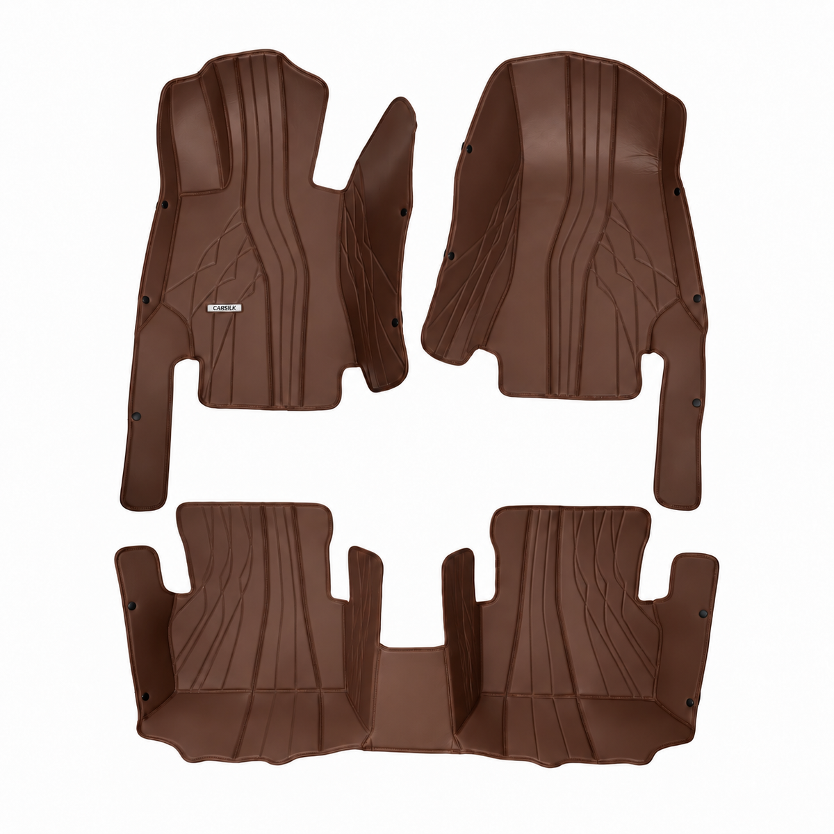 DARK BROWN NAPPA LEATHER CAR MATS SET