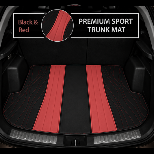 BLACK AND RED SPORT STYLE BASE TRUNK CAR MAT