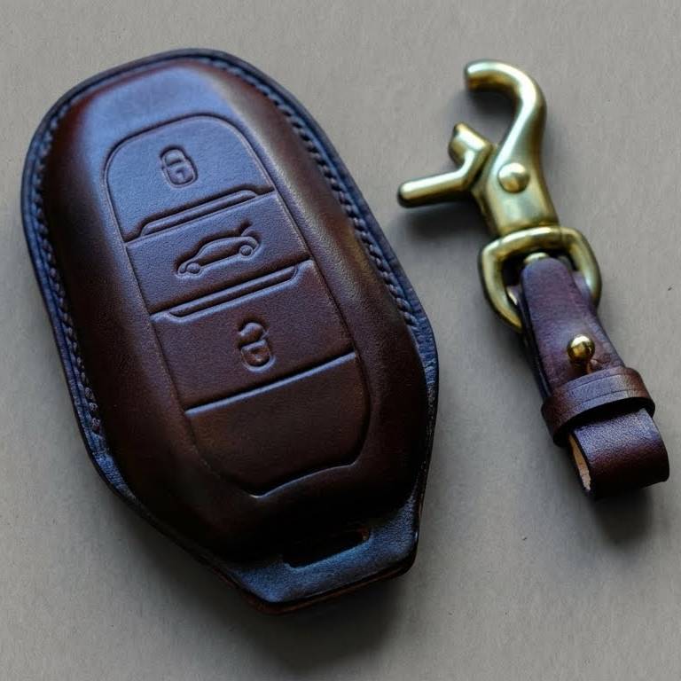 Premium Leather Key Fob for Peugeot - Carsilks 