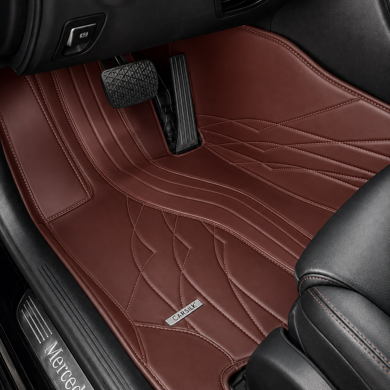 RED NAPPA LEATHER CAR MATS SET