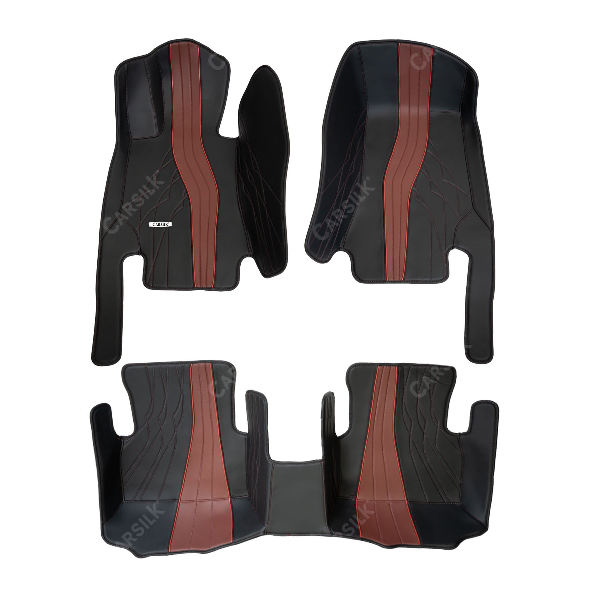 BLACK AND RED PATTERN PREMIUM CAR MATS SET - Carsilks 