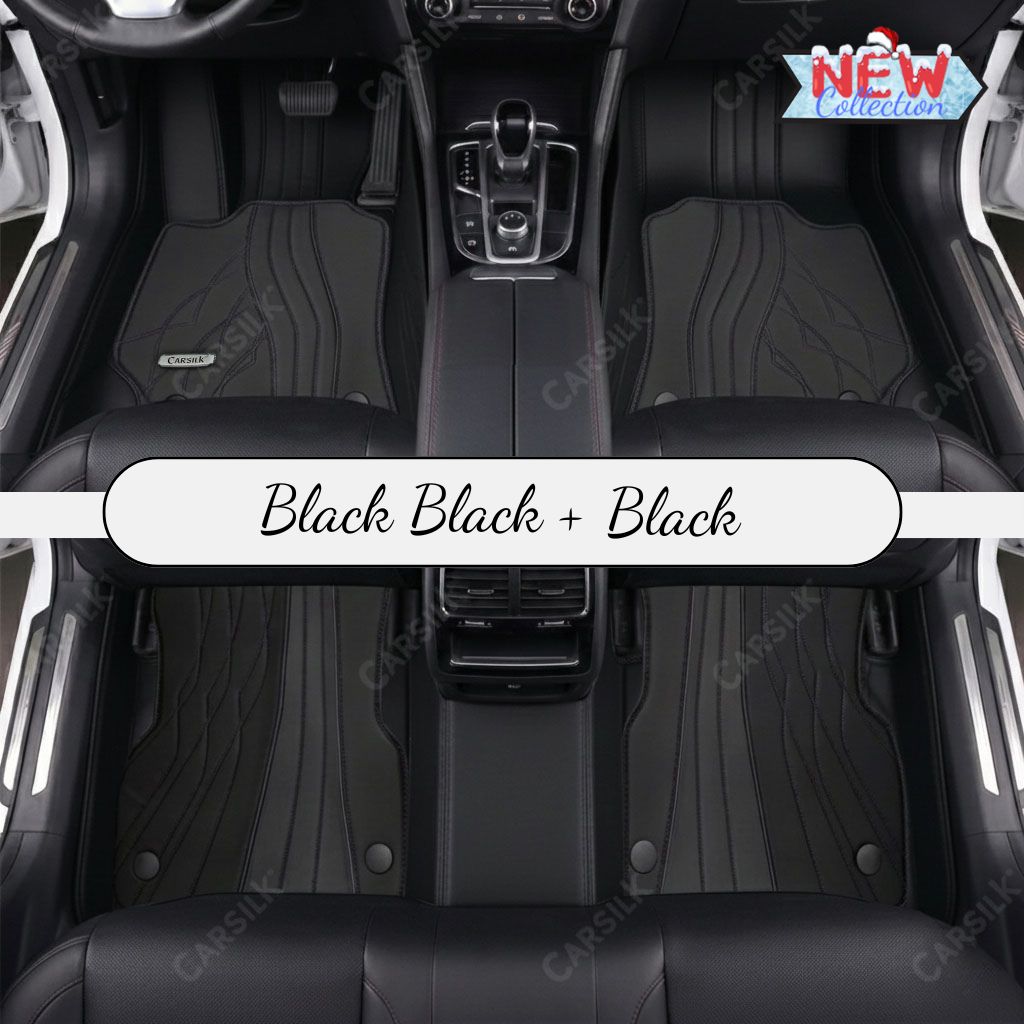 BLACK PATTERN DOUBLE LAYER PREMIUM CAR MATS SET - Carsilks 