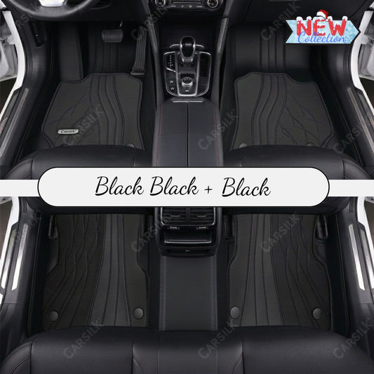 BLACK PATTERN DOUBLE LAYER PREMIUM CAR MATS SET - Carsilks 
