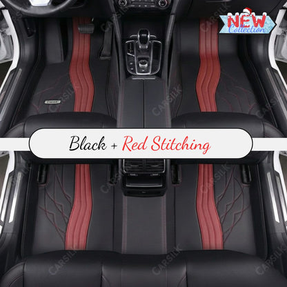 BLACK AND RED PATTERN PREMIUM CAR MATS SET - Carsilks 