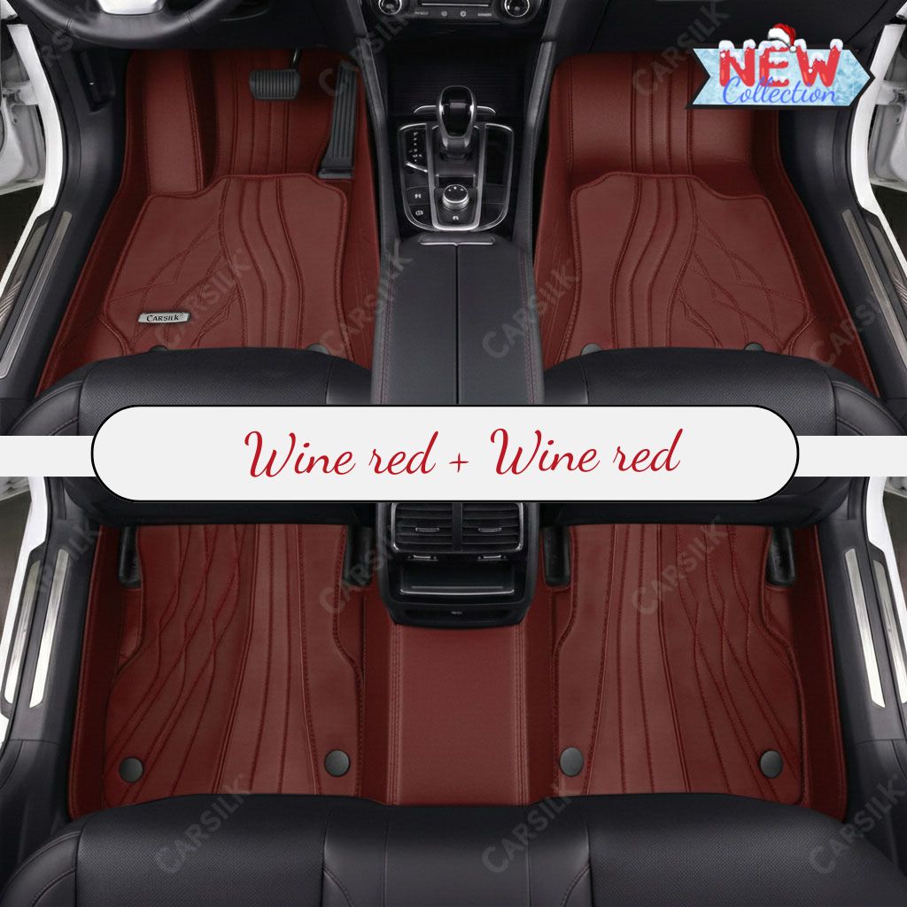 RED PATTERN DOUBLE LAYER PREMIUM CAR MATS SET - Carsilks 