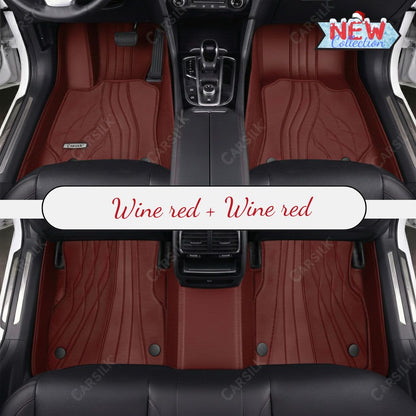 RED PATTERN DOUBLE LAYER PREMIUM CAR MATS SET - Carsilks 