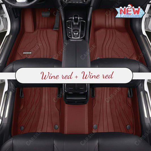 RED PATTERN DOUBLE LAYER PREMIUM CAR MATS SET - Carsilks 