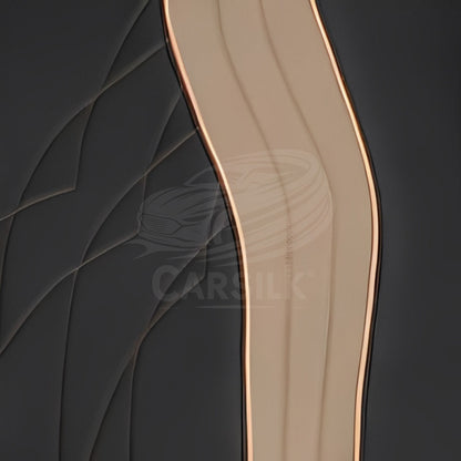 BLACK AND BEIGE PATTERN PREMIUM CAR MATS SET - Carsilks 