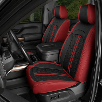 Black & Red Breathable Waterproof Sport Eco Leather Seat Cover for Cars