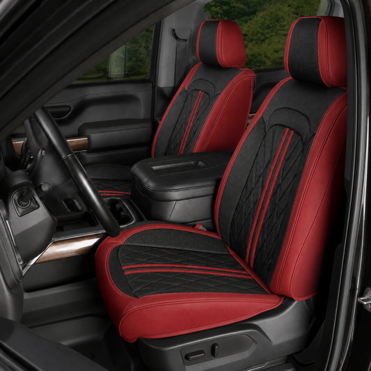 Black & Red Breathable Waterproof Sport Eco Leather Seat Cover for Cars