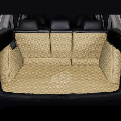 CREAM BEIGE 3D SERIES HONEY COMB LUXURY TRUNK CAR MATS SET