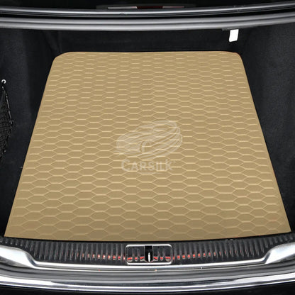 CREAM BEIGE HONEYCOMB LUXURY BASE TRUNK CAR MATS SET