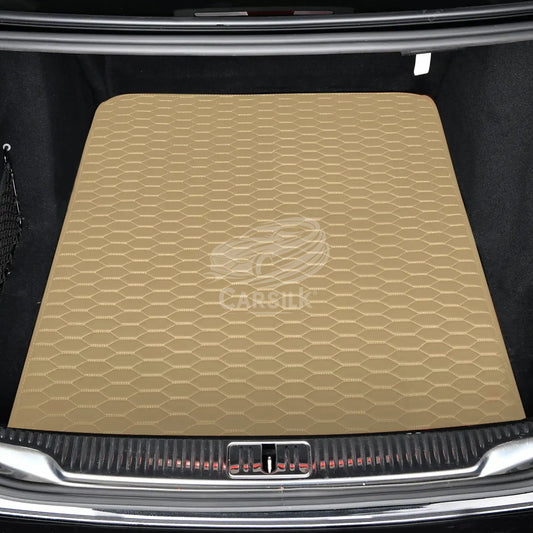 CREAM BEIGE HONEYCOMB LUXURY BASE TRUNK CAR MATS SET