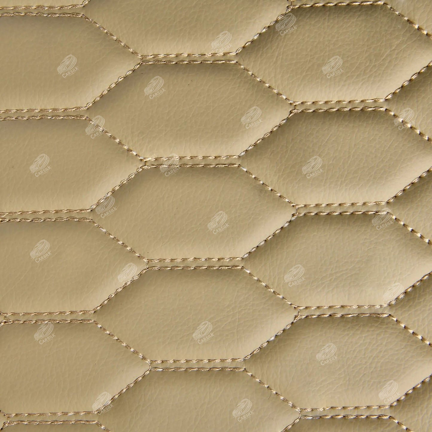 CREAM BEIGE STITCHING HONEY COMB LUXURY CAR MATS SET - Carsilks 