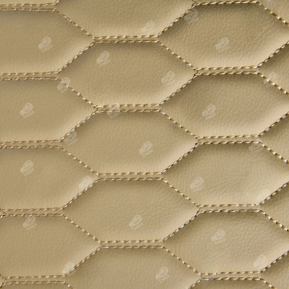 CREAM BEIGE STITCHING HONEY COMB LUXURY CAR MATS SET - Carsilks 