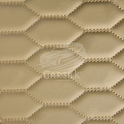 CREAM BEIGE HONEYCOMB LUXURY BASE TRUNK CAR MATS SET