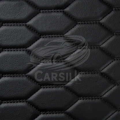 BLACK & BLACK STITCHING 3D SERIES HONEY COMB LUXURY TRUNK CAR MATS SET