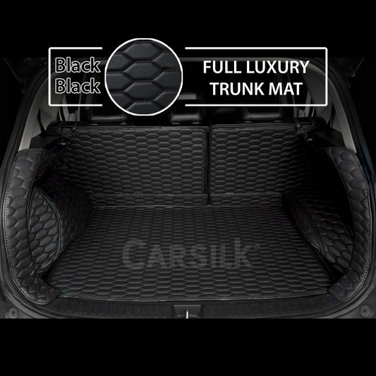 BLACK & BLACK STITCHING 3D SERIES HONEY COMB LUXURY TRUNK CAR MATS SET - Carsilks 
