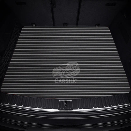 BLACK STITCHING STRIPE LUXURY TRUNK CAR MATS SET - Carsilks 