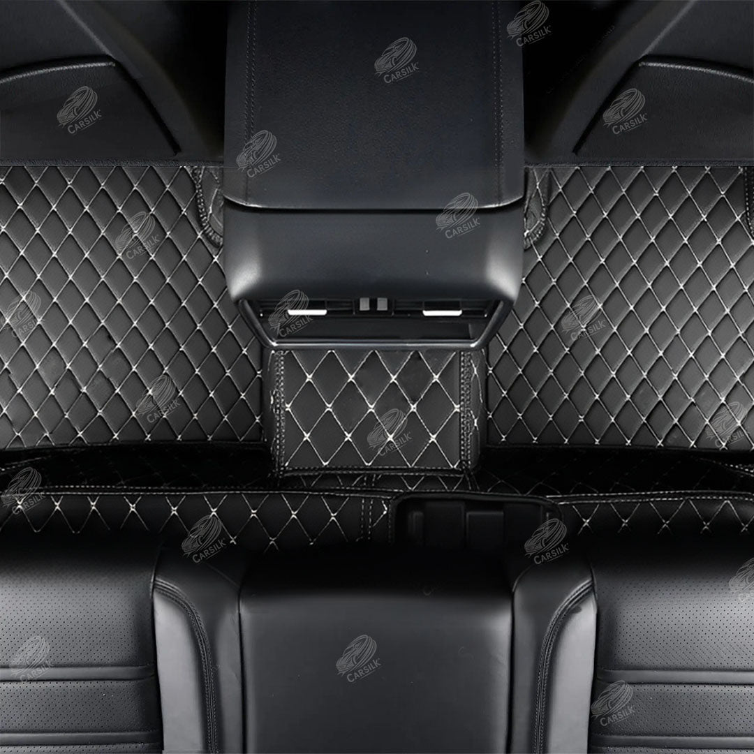 BLACK & BEIGE STITCHING DIAMOND LUXURY CAR MATS SET