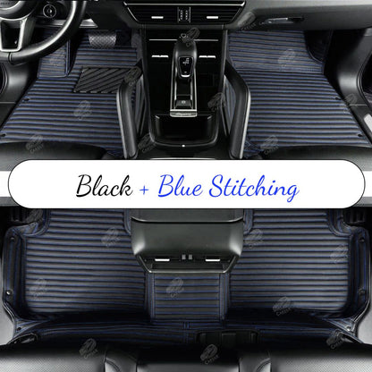 GALAXY CUSTOM SINGLE LAYER CAR MATS SET BLACK & BLUE