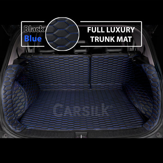 BLACK & BLUE STITCHING 3D SERIES HONEY COMB LUXURY TRUNK CAR MATS SET - Carsilks 