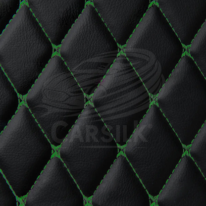 BLACK GREEN STITCHING 3D DIAMOND LUXURY TRUNK CAR MATS SET - Carsilks 