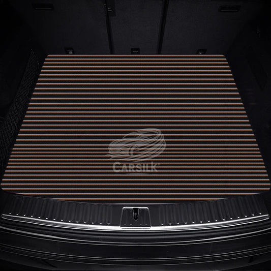 BLACK ORANGE STITCHING STRIPE LUXURY TRUNK CAR MATS SET - Carsilks 