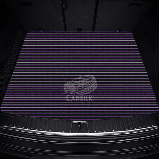 BLACK PURPLE STITCHING STRIPE LUXURY TRUNK CAR MATS SET - Carsilks 