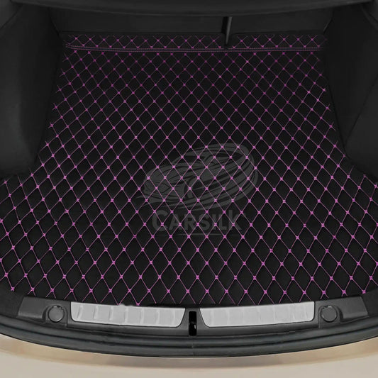 BLACK & PURPLE STITCHING DIAMOND LUXURY TRUNK CAR MATS SET - Carsilks 