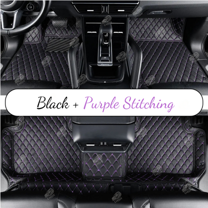 BLACK & PURPLE DIAMOND LUXURY CAR MATS SET