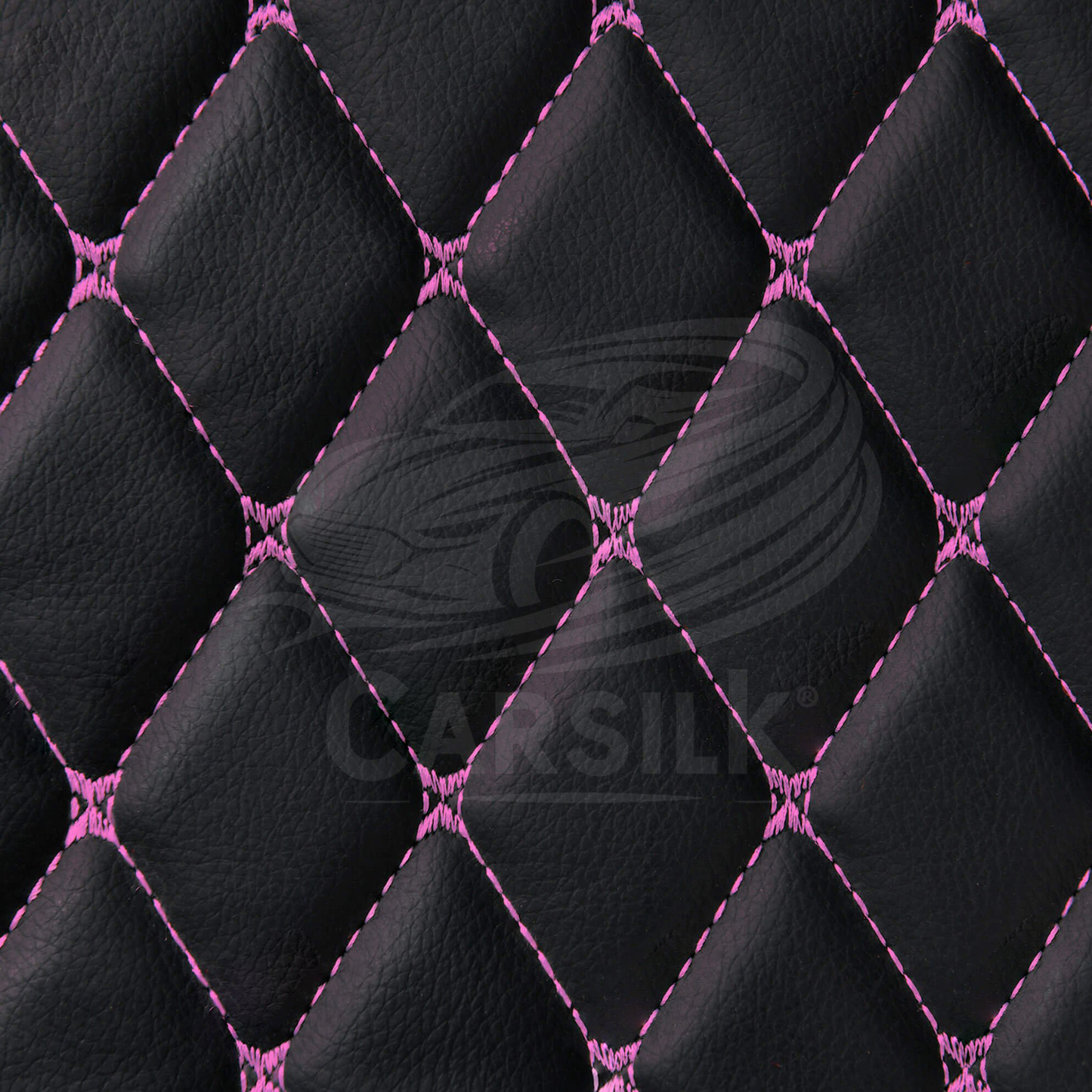 BLACK & PURPLE STITCHING DIAMOND LUXURY BASE TRUNK CAR MATS SET