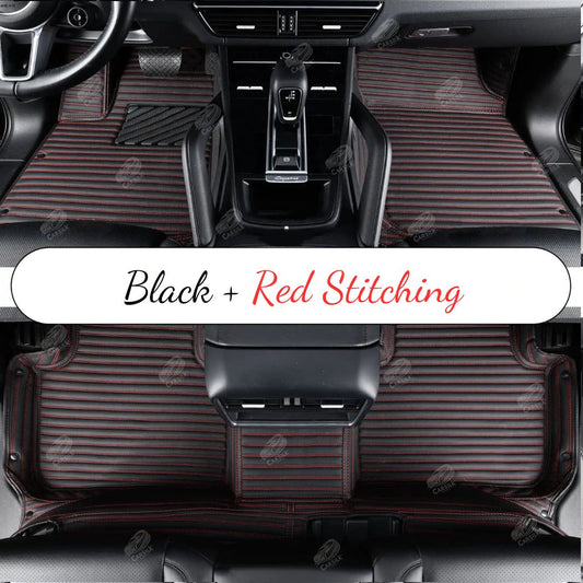 GALAXY CUSTOM SINGLE LAYER CAR MATS SET BLACK & RED