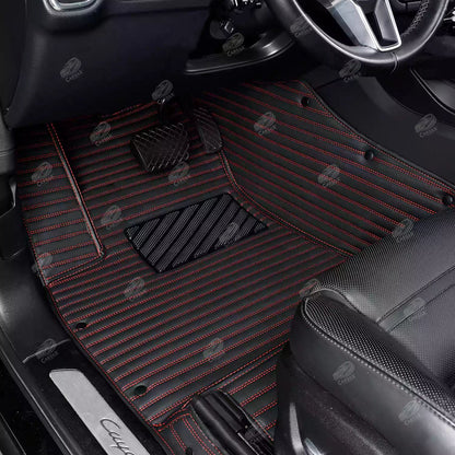 GALAXY CUSTOM SINGLE LAYER CAR MATS SET BLACK & RED